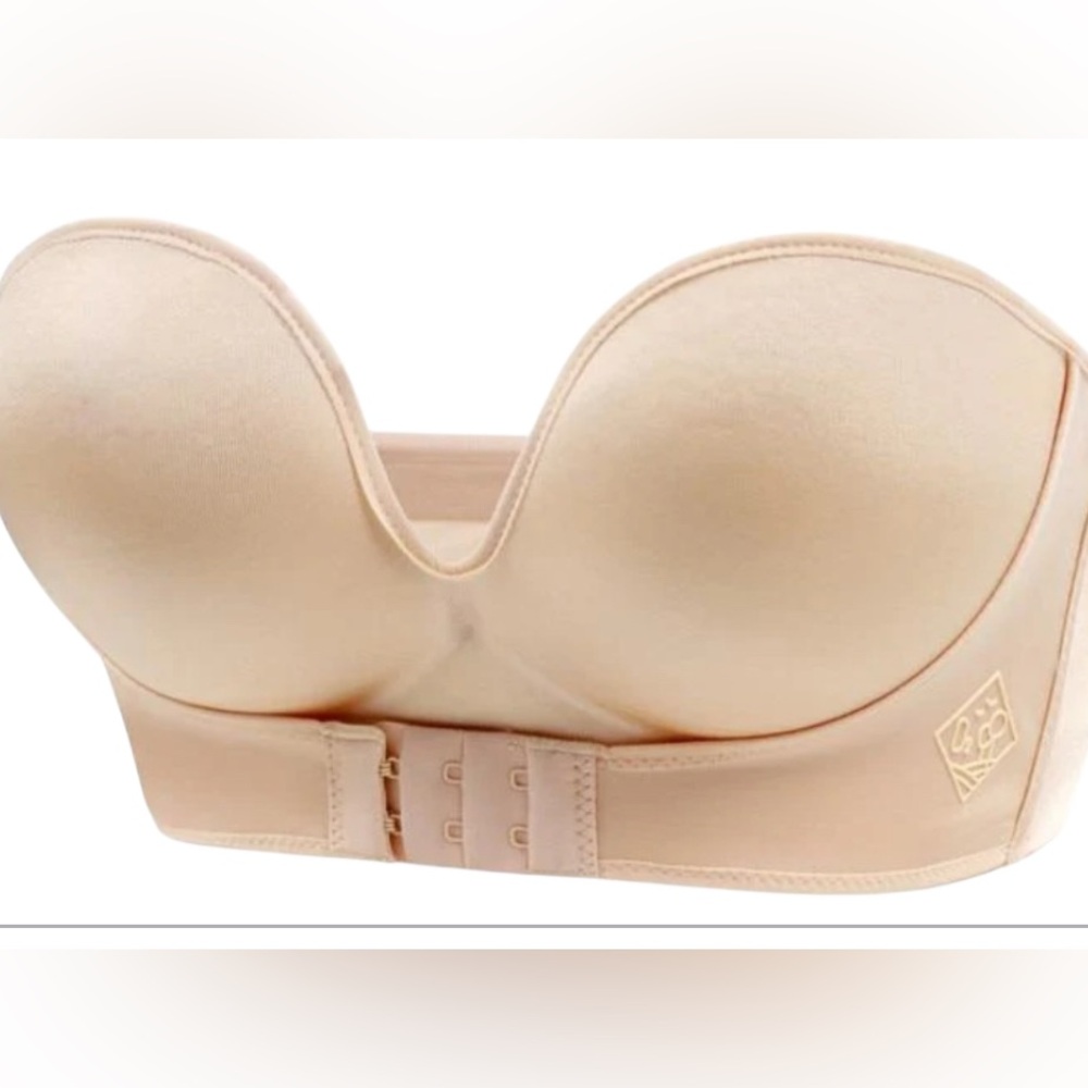 Magic Bra Strapless Nude Bra Front Closure Sz 40 Molded Cup–Cup Size Not Listed